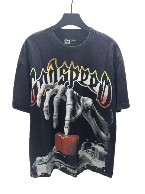 Skull Presses War Initiation Button Printed Washed Version Tee 2 colors 28499577