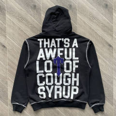1:1 Top Quality That's A Awful Lot of Cough Syrup  Zip Up Hoodie Pants Grey