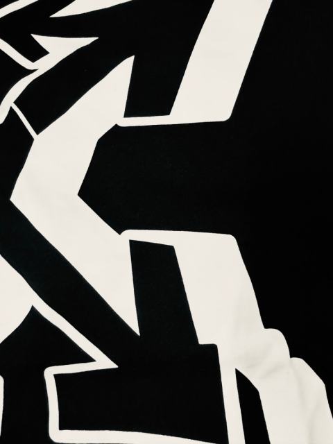 1:1 Top Quality OW Twisted Arrow Print Black Tee