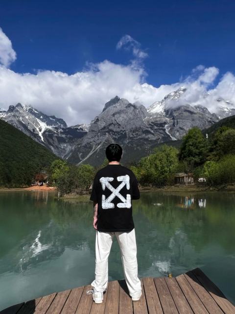 1:1 Top Quality OW Ink Wash Arrow Print T-shirt