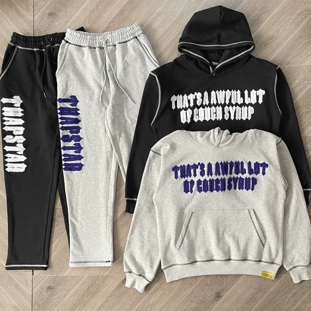 1:1 Top Quality That's A Awful Lot of Cough Syrup  Zip Up Hoodie Pants Grey