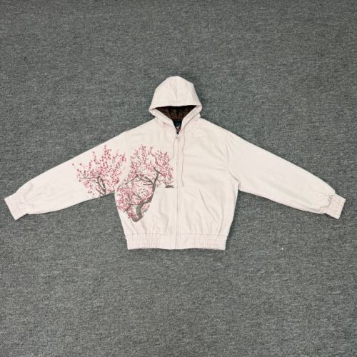 Derschutze New Cherry Blossom Embroidered Hooded Jacket