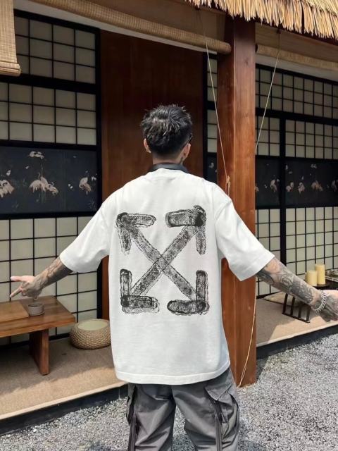 1:1 Top Quality OW Ink Wash Arrow Print T-shirt