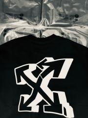 1:1 Top Quality OW Twisted Arrow Print Black Tee