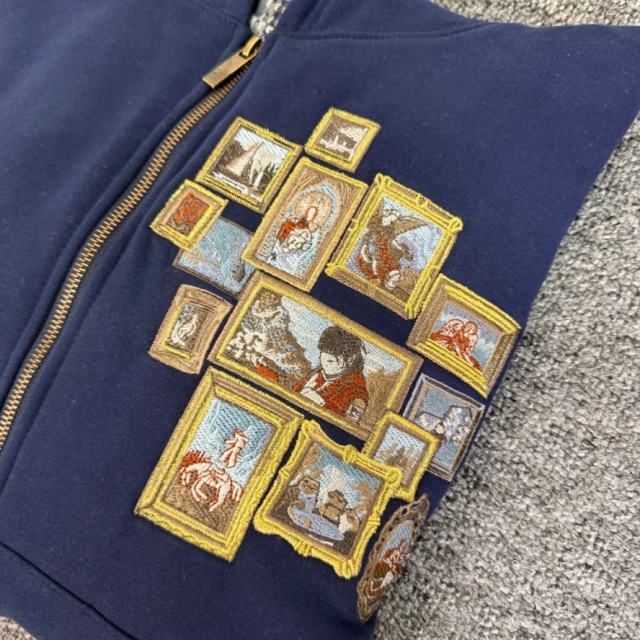 Derschutze Gallery Badge Embroidered Zip Up Hoodie