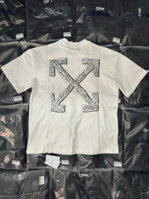 1:1 Top Quality OW Messy Embroidery Arrow T-shirt