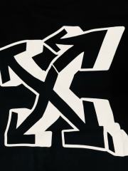 1:1 Top Quality OW Twisted Arrow Print Black Tee