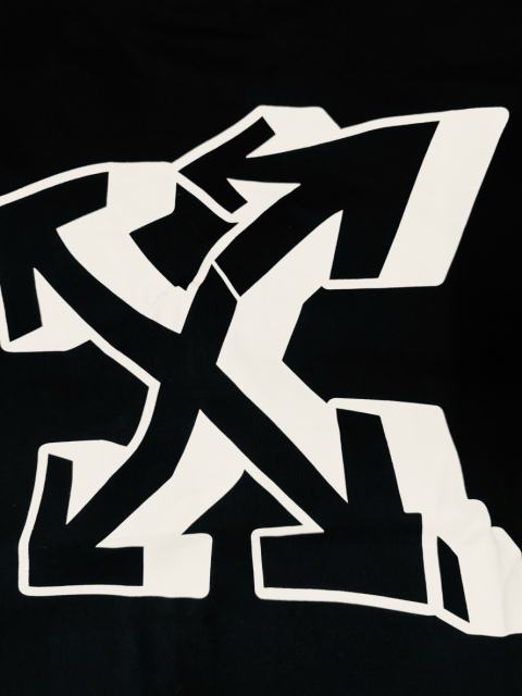 1:1 Top Quality OW Twisted Arrow Print Black Tee