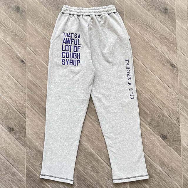 1:1 Top Quality That's A Awful Lot of Cough Syrup  Zip Up Hoodie Pants Grey