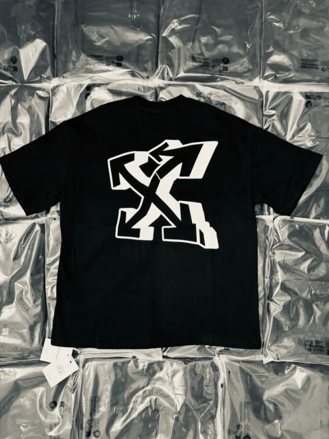 1:1 Top Quality OW Twisted Arrow Print Black Tee