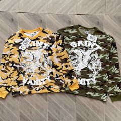 Saint Vanity Retro Camo Printed Casual Long Sleeve T-Shirt