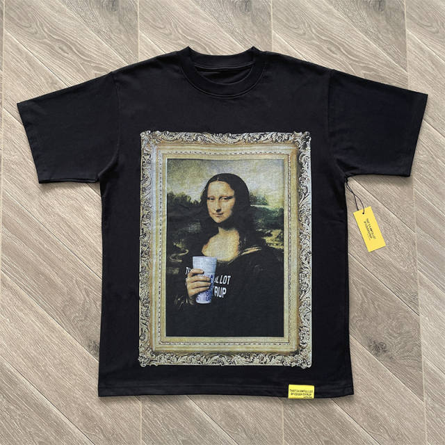 1:1 Quality That's A Awful Lot of Cough Syrup Heart Mona Lisa Print Sleeve T-Shirt