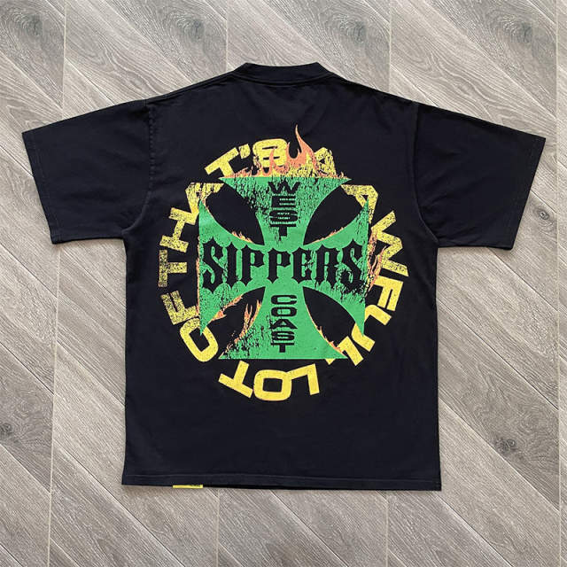 1:1 Quality That's A Awful Lot of Cough Syrup Motorcycle Print Black Tee