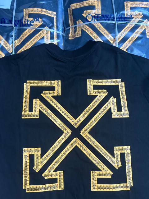 1:1 Top Quality OW Ruler Arrow Print T-shirt