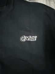 1:1 Top Quality OW Twisted Arrow Print Black Tee