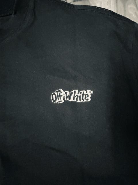 1:1 Top Quality OW Twisted Arrow Print Black Tee