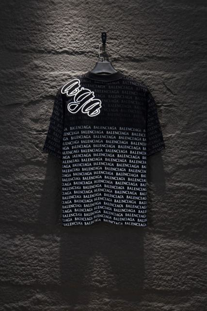 BLCG Pink Drip Gothic Logo Embroidered Black T-shirt