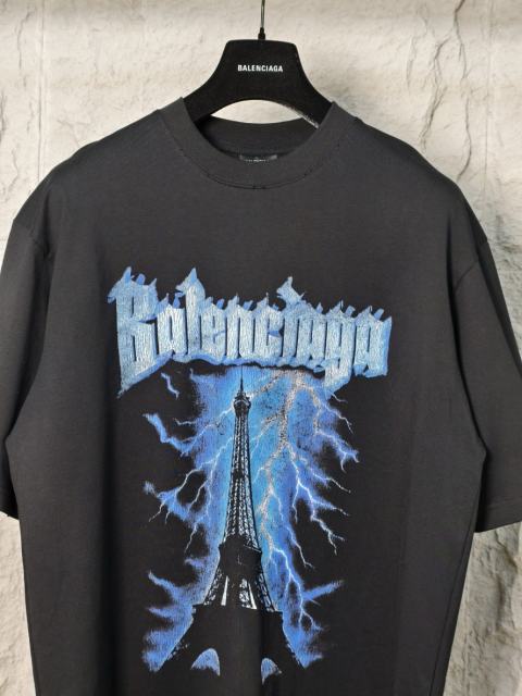 BLCG Eiffel Tower Lightning Print Black Tee