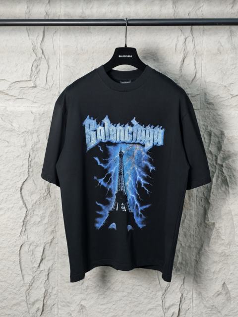 BLCG Eiffel Tower Lightning Print Black Tee