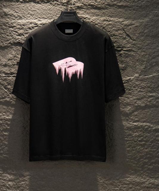 BLCG Pink Drip Logo Black Tee