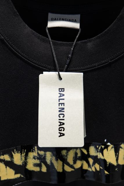 BLCG Green Tape Print Logo Black T-shirt
