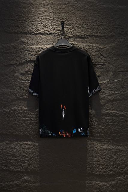 BLCG Graffiti Paint Splatter Print Oversized Cotton T-shirt