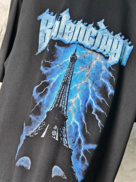 BLCG Eiffel Tower Lightning Print Black Tee