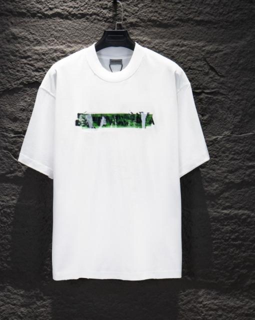 BLCG Green Tape Print Logo White T-shirt