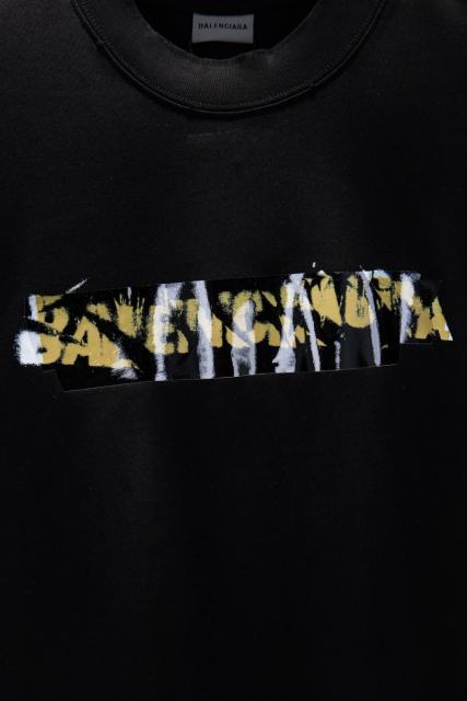 BLCG Green Tape Print Logo Black T-shirt