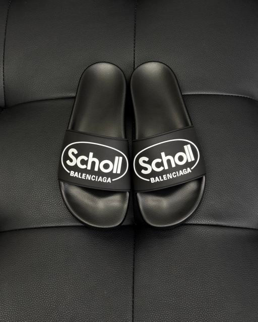 1:1 Quality BLCG x Scholl Collaboration Black Pool Slides