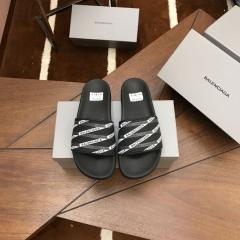 BLCG Diagonal Logo Print White Slides