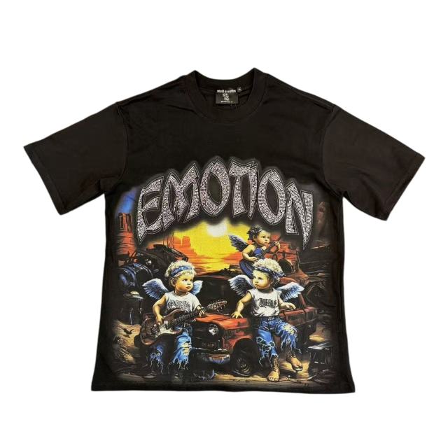 Angel Rhinestone Print T-Shirt - Oversized Streetwear tee 28978762