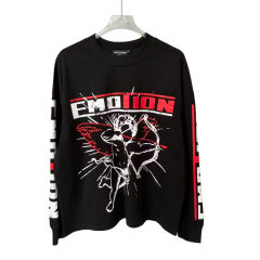 Red and White Letter Angel Print Long Sleeve T-Shirt 28632437