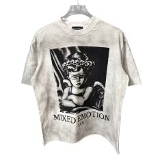 Blindfolded Angel Print T-Shirt - Vintage Washed Streetwear tee 28978770
