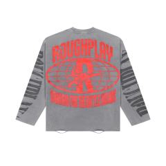 Baggy Distressed Retro Grunge with Bold Sleeve Text & Astro Boy Graphic Long Sleeve T-Shirt 29069104