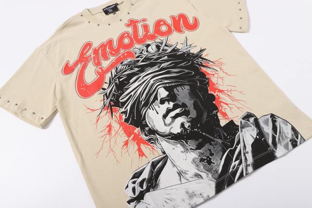 niche Thorn God Statue vintage rivet large logo T-shirt 29069199