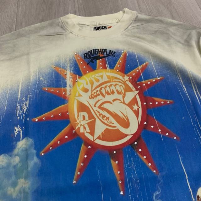 Washed Beige Streetwear with Sun Skeleton & Mushroom Graphic Print Long Sleeve T-Shirt 29069100