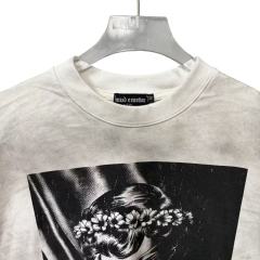 Blindfolded Angel Print T-Shirt - Vintage Washed Streetwear tee 28978770