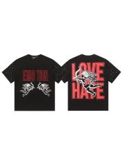 Double-sided wear love and hate Cupid rivet large logo high street lazy style T-shirt 29065224