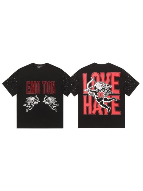 Double-sided wear love and hate Cupid rivet large logo high street lazy style T-shirt 29065224