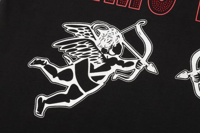 Double-sided wear love and hate Cupid rivet large logo high street lazy style T-shirt 29065224