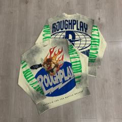 Baggy Streetwear Fire Angel & Green Sleeve Print Long Sleeve T-Shirt 2 colors 29069105