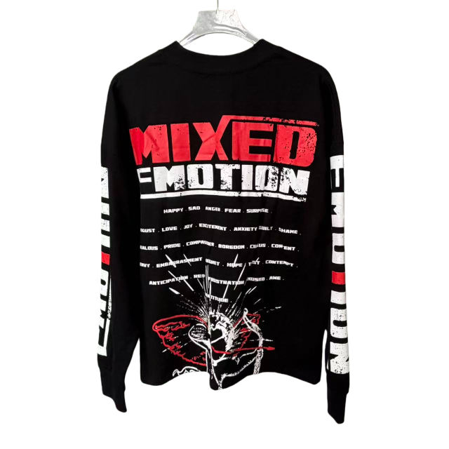 Red and White Letter Angel Print Long Sleeve T-Shirt 28632437