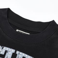 Praise to the Most High Rhinestone Print Washed Version Long Sleeve T-Shirt 28758389