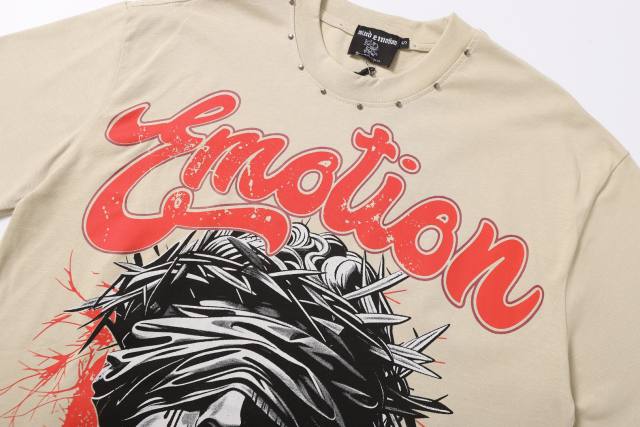 niche Thorn God Statue vintage rivet large logo T-shirt 29069199