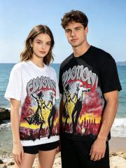 American-style dark apocalyptic punk light luxury daily commuting short-sleeved shirt 2 colors 29068945