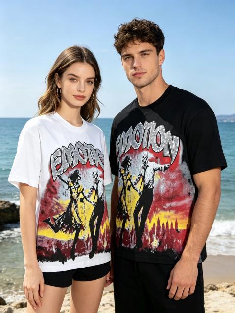American-style dark apocalyptic punk light luxury daily commuting short-sleeved shirt 2 colors 29068945