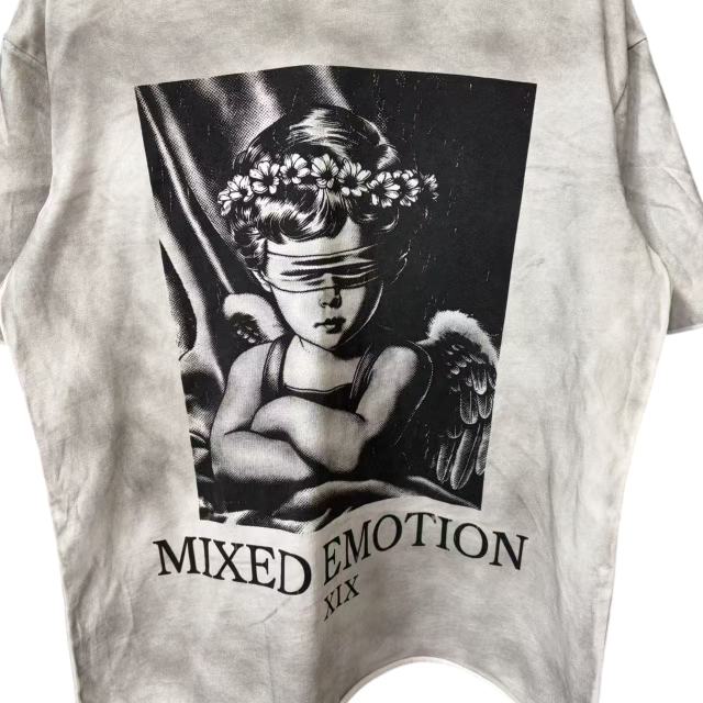 Blindfolded Angel Print T-Shirt - Vintage Washed Streetwear tee 28978770