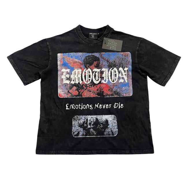 Vintage Washed Black Angel Print T-Shirt Rhinestone  Emotion  Oversized tee 28978821