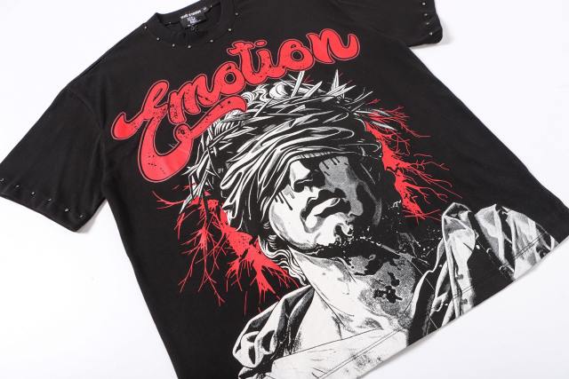 niche Thorn God Statue vintage rivet large logo T-shirt 29069199